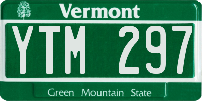 VT license plate YTM297