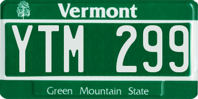 VT license plate YTM299