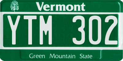 VT license plate YTM302