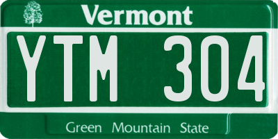VT license plate YTM304
