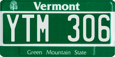 VT license plate YTM306