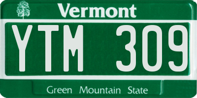 VT license plate YTM309