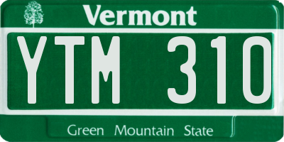 VT license plate YTM310