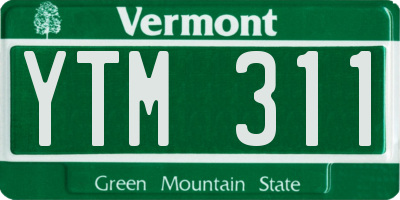 VT license plate YTM311