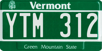 VT license plate YTM312