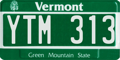 VT license plate YTM313