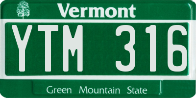 VT license plate YTM316