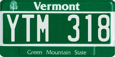 VT license plate YTM318