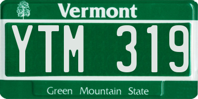 VT license plate YTM319