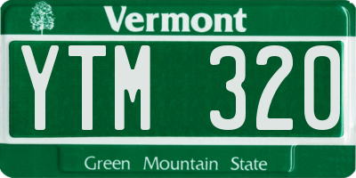 VT license plate YTM320