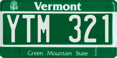 VT license plate YTM321
