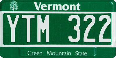VT license plate YTM322
