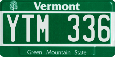 VT license plate YTM336