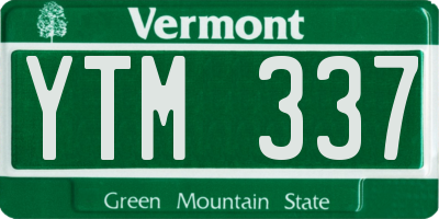 VT license plate YTM337