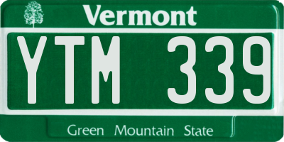 VT license plate YTM339