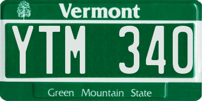 VT license plate YTM340