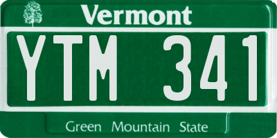 VT license plate YTM341