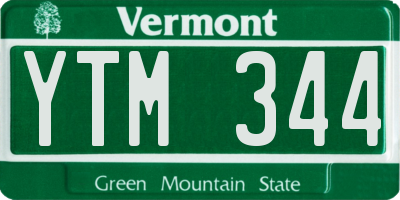 VT license plate YTM344
