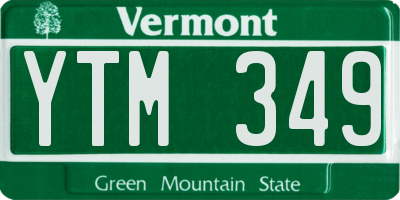 VT license plate YTM349