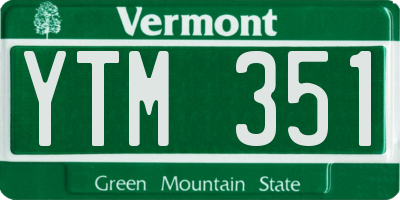 VT license plate YTM351