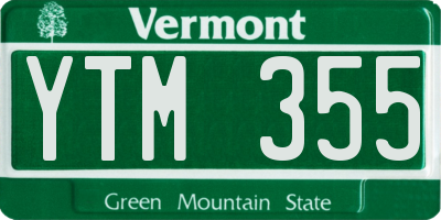 VT license plate YTM355