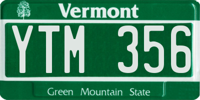 VT license plate YTM356
