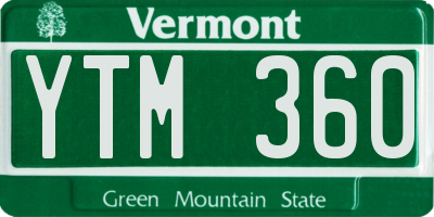 VT license plate YTM360