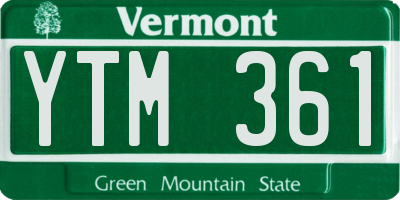 VT license plate YTM361