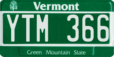 VT license plate YTM366