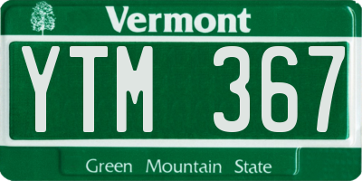 VT license plate YTM367