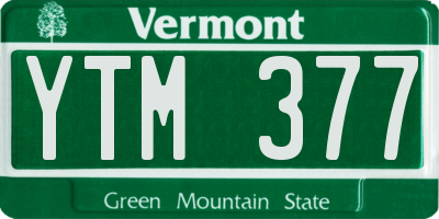 VT license plate YTM377
