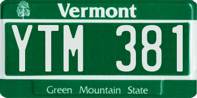 VT license plate YTM381