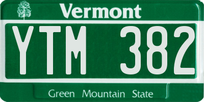 VT license plate YTM382