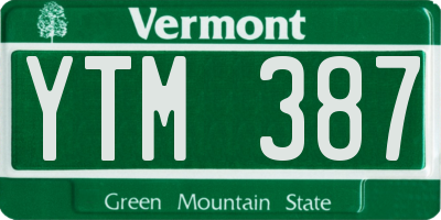 VT license plate YTM387