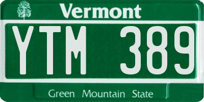 VT license plate YTM389