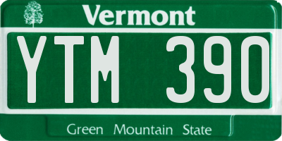 VT license plate YTM390