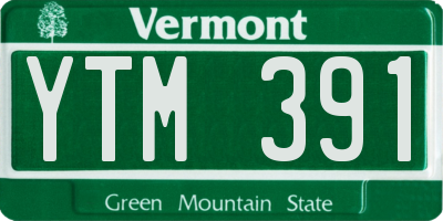 VT license plate YTM391