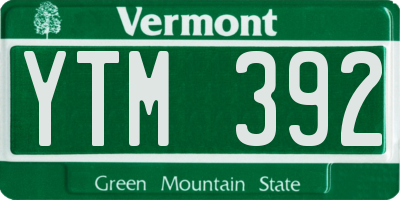 VT license plate YTM392