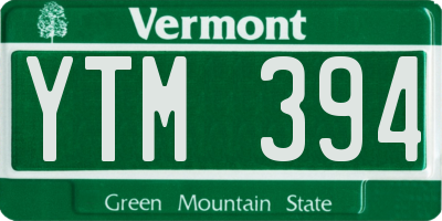 VT license plate YTM394