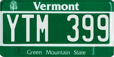 VT license plate YTM399