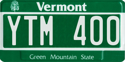 VT license plate YTM400