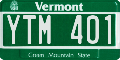VT license plate YTM401