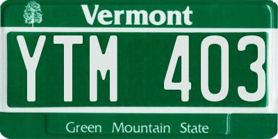 VT license plate YTM403