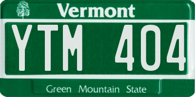 VT license plate YTM404