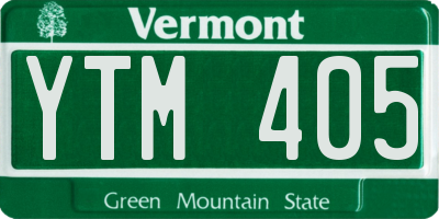 VT license plate YTM405