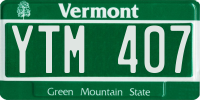 VT license plate YTM407