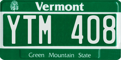 VT license plate YTM408