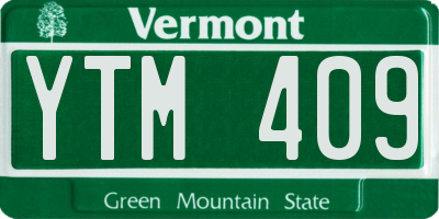 VT license plate YTM409