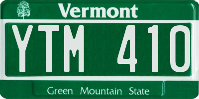 VT license plate YTM410