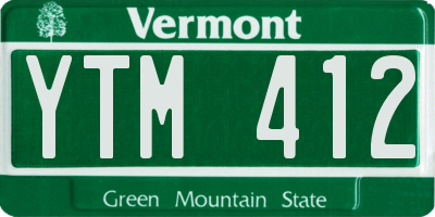 VT license plate YTM412